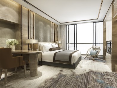 escort-apartment-bedding-cover Soft luxury bedding in escort apartment