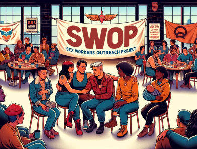 Sex worker outreach - cover Sex workers supporting advocacy and outreach.