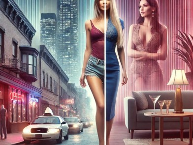 Exploring escort services in the USA - cover. Luxury escort in an upscale setting.