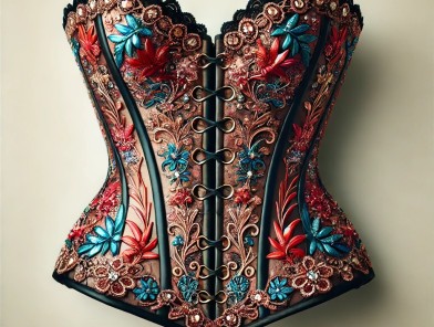 Fetish Wear and Seduction - Cover Corset, stockings, and heels enhancing allure.